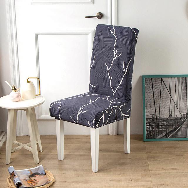 1 2 4 6pcs Print Chair Protector Spandex Chair Covers For Wedding Dining Room Office Use Banquet Housse De Chaise Seat Cover