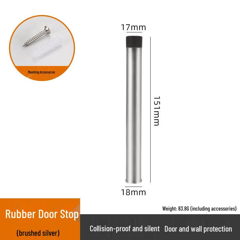 Reinforced Stainless Steel Door Stop for Anti-Collision and Anti-Theft Use In Hotels and Bathrooms