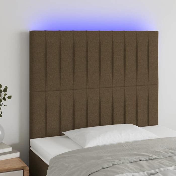 VidaXL LED Headboard Bedroom Furniture Single Bed Accessory Headboard Bed Frame Interior Dark Brown 3122639