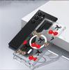 Bowknot Leopard Print Magnetic Peach Phone Case for iPhone 15/16/17 Pro Max - Full Coverage Transparent Design