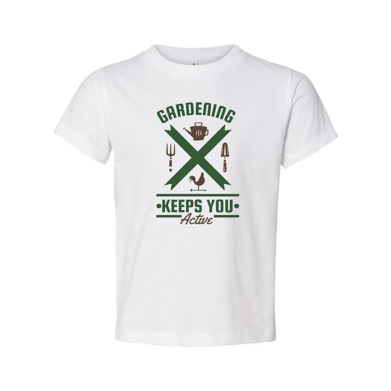 

Gardening Keeps You Active Graphic T Shirt For Unisex Wear Featuring Green Cross 3XL
