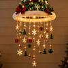 Upside Down Christmas Tree Hanging Ornament with LED Lights, Lighted Pendant Star Topper, Luminous Indoor Patio Ornaments Xmas Festive for And Outdoor