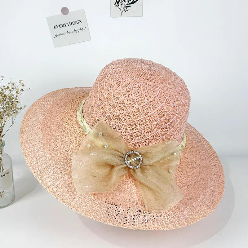 WTEMPO Solid Color Sun Hat with Wide Brim Women Spring Summer Outdoor Breathable Foldable Beach Sunscreen Hats
