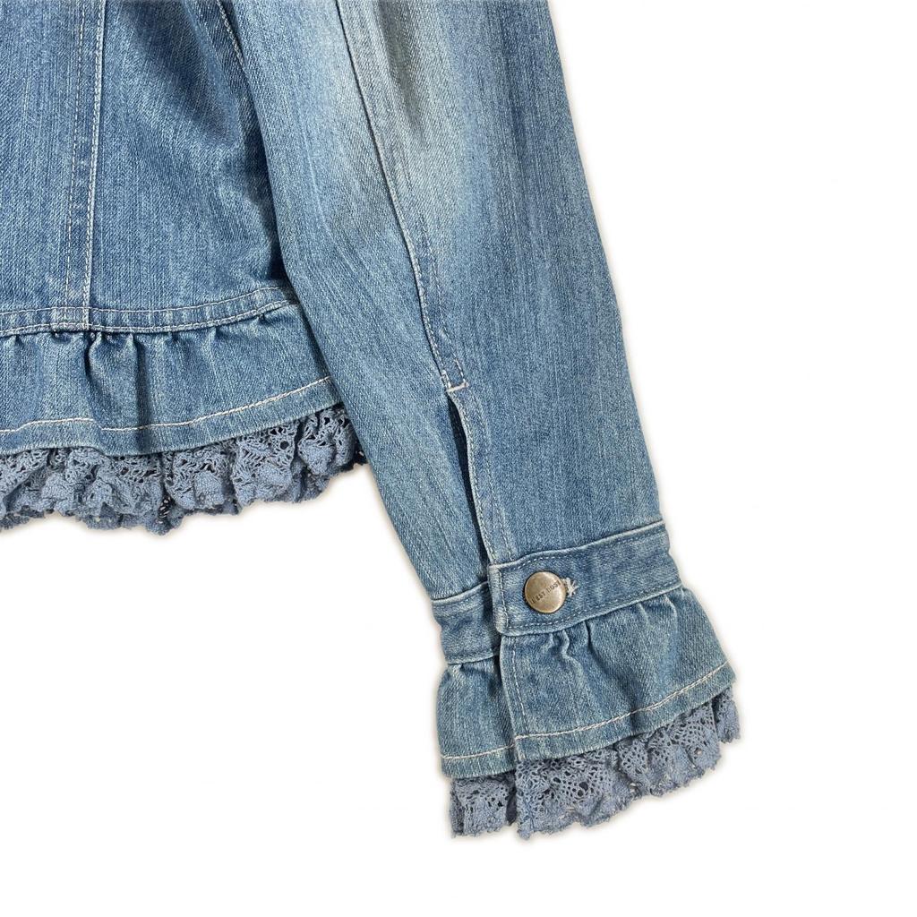 LEST ROSE Frill Denim Jacket blue Women 2