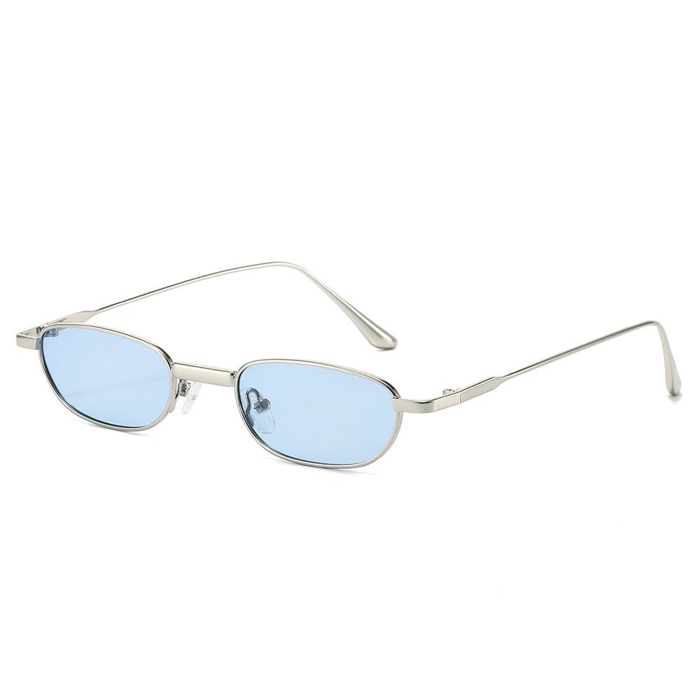 Luxury Small Frame Rectangular Women Sunglasses  Fashion Brand Transparent Ocean Lens Design Metal Frame Men Glasses Uv400