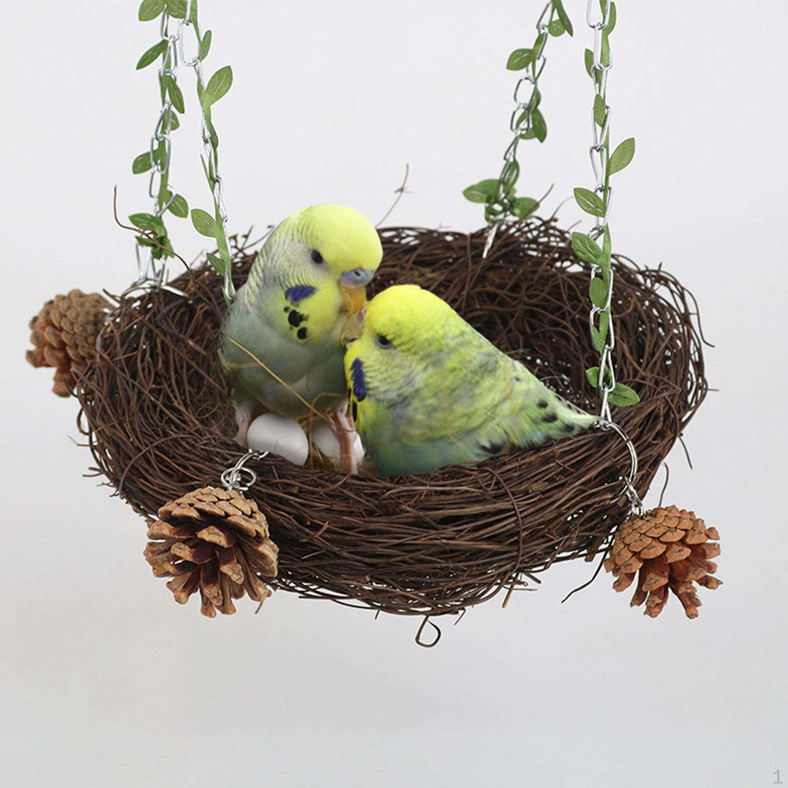 

Пружинная клетка для отдыха из ротангового птичьего гнезда для плетеной гаички, зяблика, воробья L