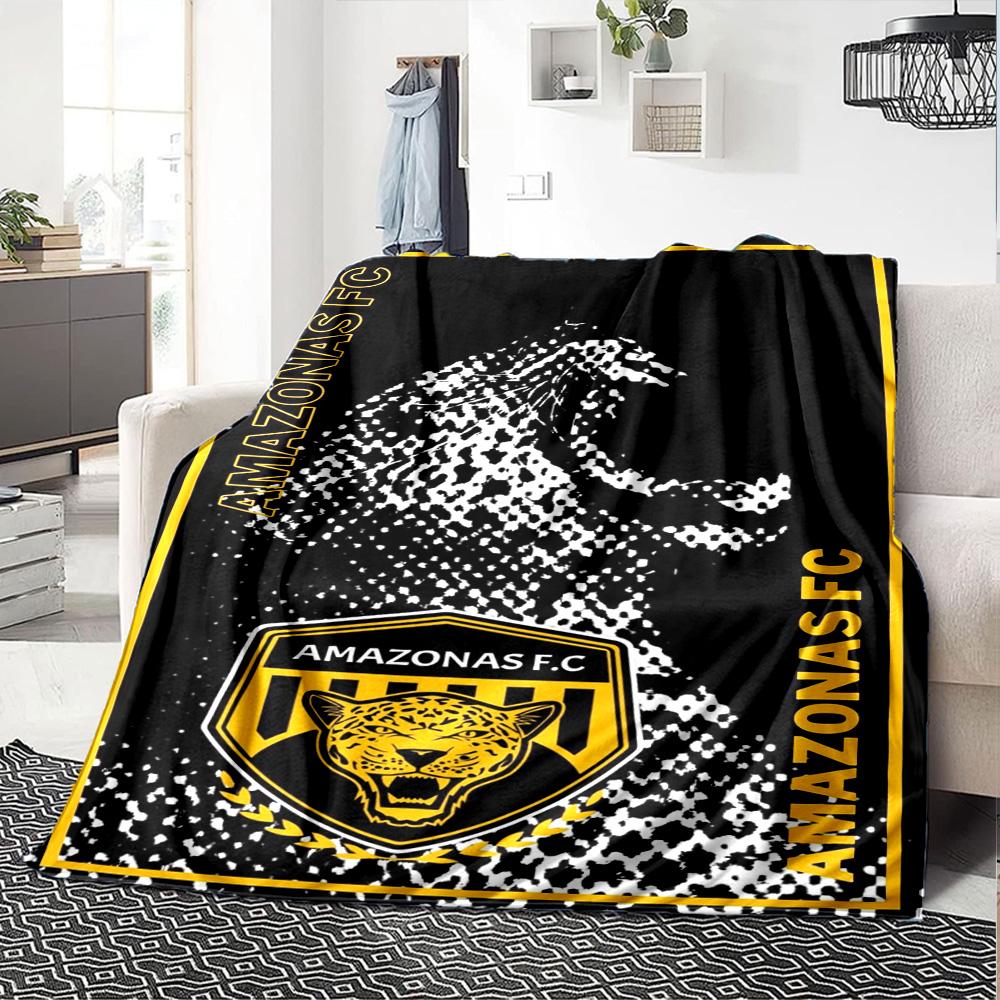 AMAZONAS FC Logo Print Flannel Blanket High Quality Warm Comfortable Cover for All Seasons Perfect for Gifts Home Decor