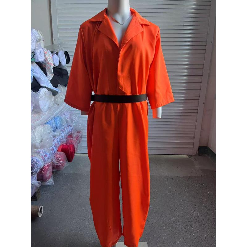 

Хэллоуин Взрослый Костюм Заключенного Костюм для Ролевых Игр Костюм Заключенного Цельный Костюм для Выпускного 180 оранжевый