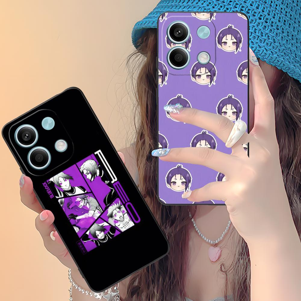 Blue Lock Reo Mikage Phone Case for Xiaomi Redmi Note 14 13 12 11 S Pro Plus 4G 5G Colorful Printing Cover Luxury Pretty Cover