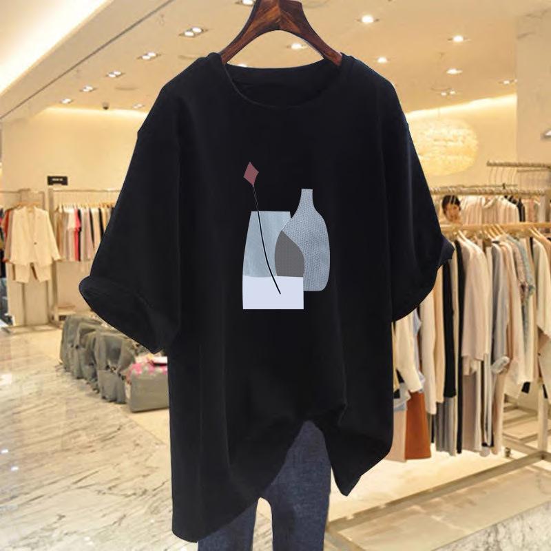 Women's Round Neck Short Sleeve T-Shirt - 2025 Slimming, Versatile, Middle-Aged Style for Spring/Summer