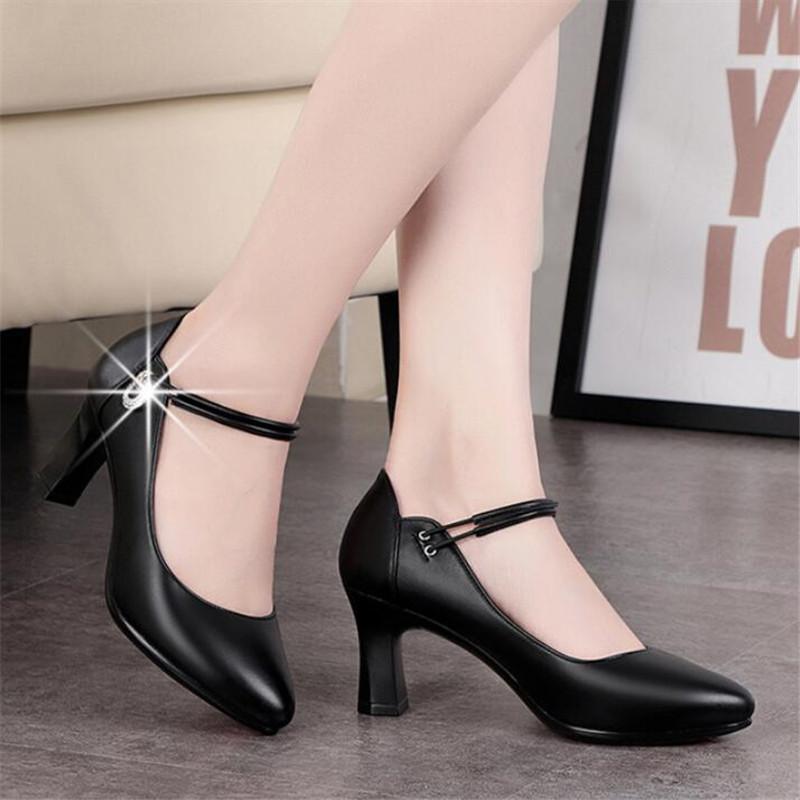 Fashion Size 34-42 Elegant Soft Leather High Heels Shoes Luxury Women Mary Janes 2025 Autumn Platform Pumps Office Party Ladies Shoes