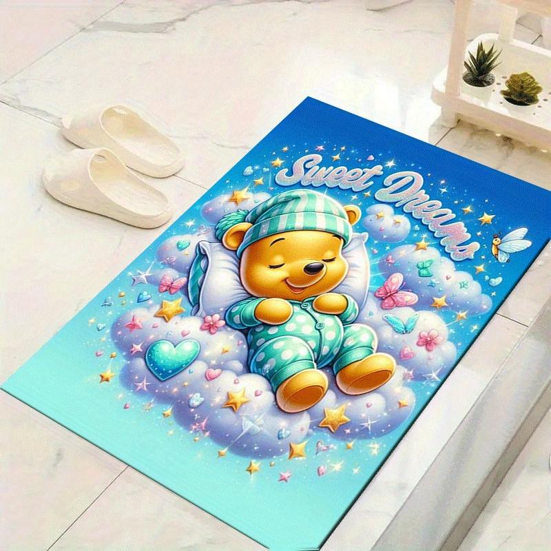 

1pc Winnie Pattern Area Rug Soft Flannel Floor Mat for Living Room,Office,Bedroom and Carpet,Sofa Coffee Table Floor Mat 60cm by 90cm