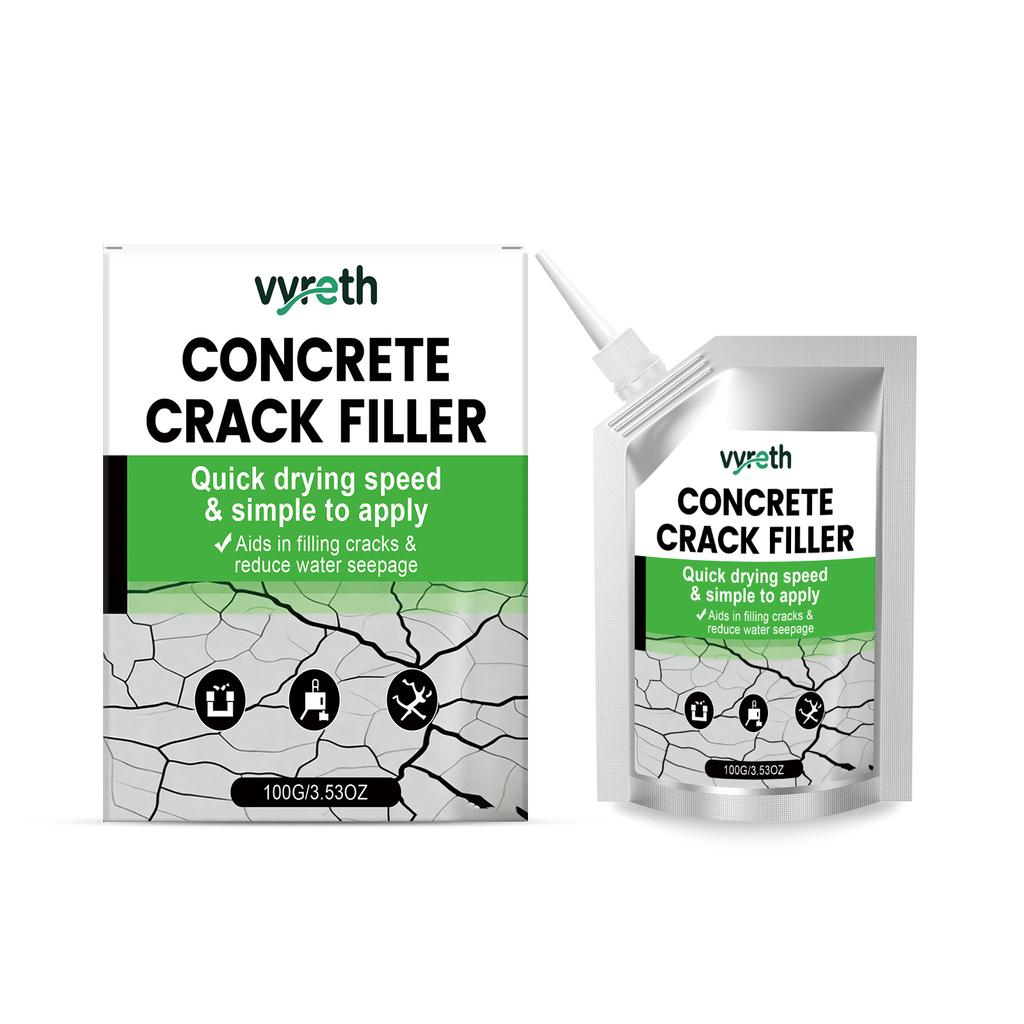 Quick Drying Concrete Crack Filler Waterproof Easy Apply for Wall Floor Repair Reduce Water Seepage Home Office Use