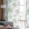 Spring Eucalyptus Leaves Bamboo Voile Sheer Curtains Living Room Window Chiffon Tulle Curtain Kitchen Bedroom Drapes Home Decor