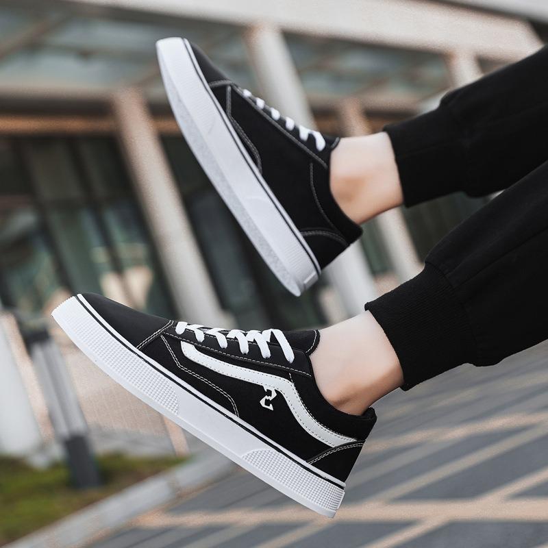 New men's shoes classic casual canvas shoes low top black fashion skateboard shoes board shoes couple cloth shoes