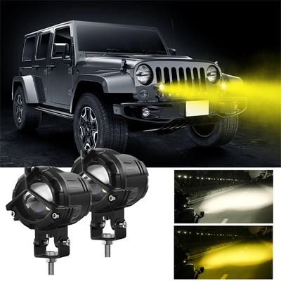 ZX1 1 Pair Motorcycle LED Auxiliary Lights Fog Lamps High Low Beam Spotlights for Off-Road/SUV/UTV