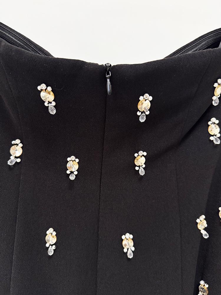 European & American Luxury Beaded Strapless Long Dress with Short Jacket, 2026 Early Spring Collection