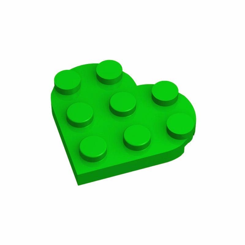 

39613 Round 3 x 3 Heart Bricks Collections Bulk Modular GBC Toys For Technical MOC DIY Buildings Blocks Compatible світло-зелений колір