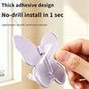 Butterfly Rotating Individual Adhesive Hooks,Butterfly Clasp Bathroom Corner Hook with 3-Hook 270° gyrate,None Drill Wall Mount Storage Hooks for Home