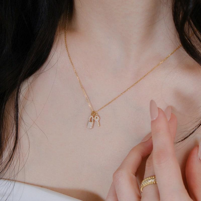 Reve Rock & Key DQ Pave Necklace