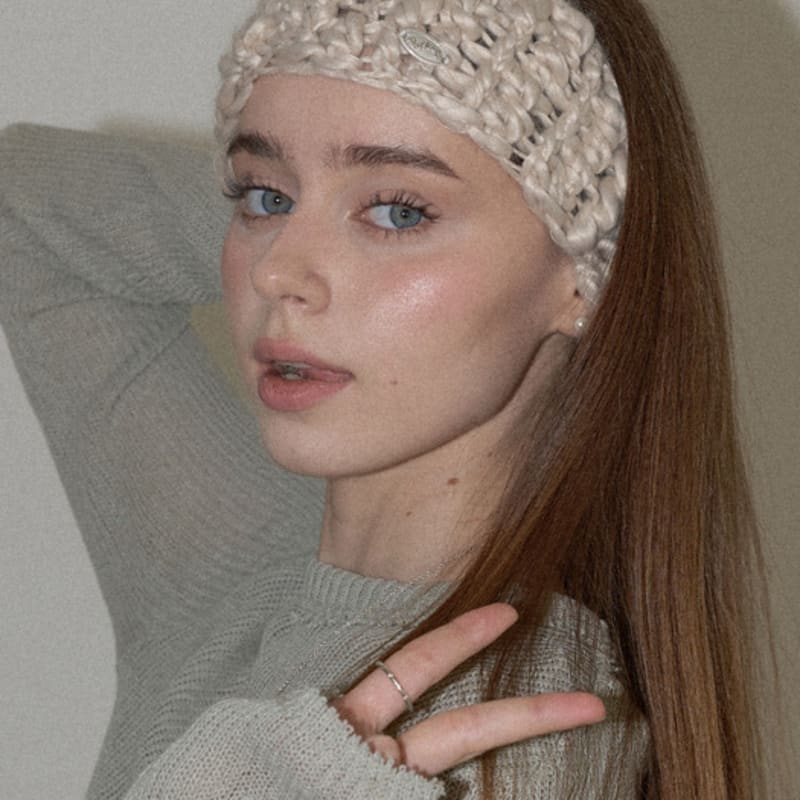 

Slowslowly Рукав Ручная Вязка Крючком Большая Шерстяная Повязка на Голову _ Бежевый Beige