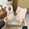 Retro Platform Snow Boots Women's 2025 Autumn and Winter New Niche Bow Cotton Shoes Velvet Non-slip Short Boots