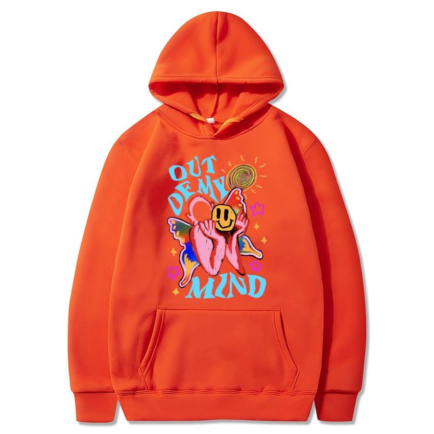 Out of my mind graffiti autumn/winter hoodie hip-hop street college classic pullover daily fashion casual warm hoodie gift
