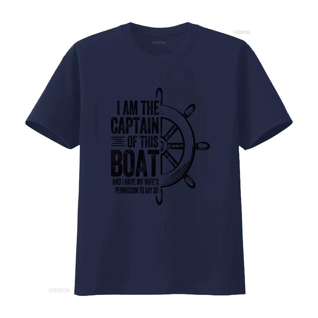 Mens Boating Captain T Shirt I Am The Of This Boat Sailing Skipper Design Vintage Washed Graphic Casual Stylish