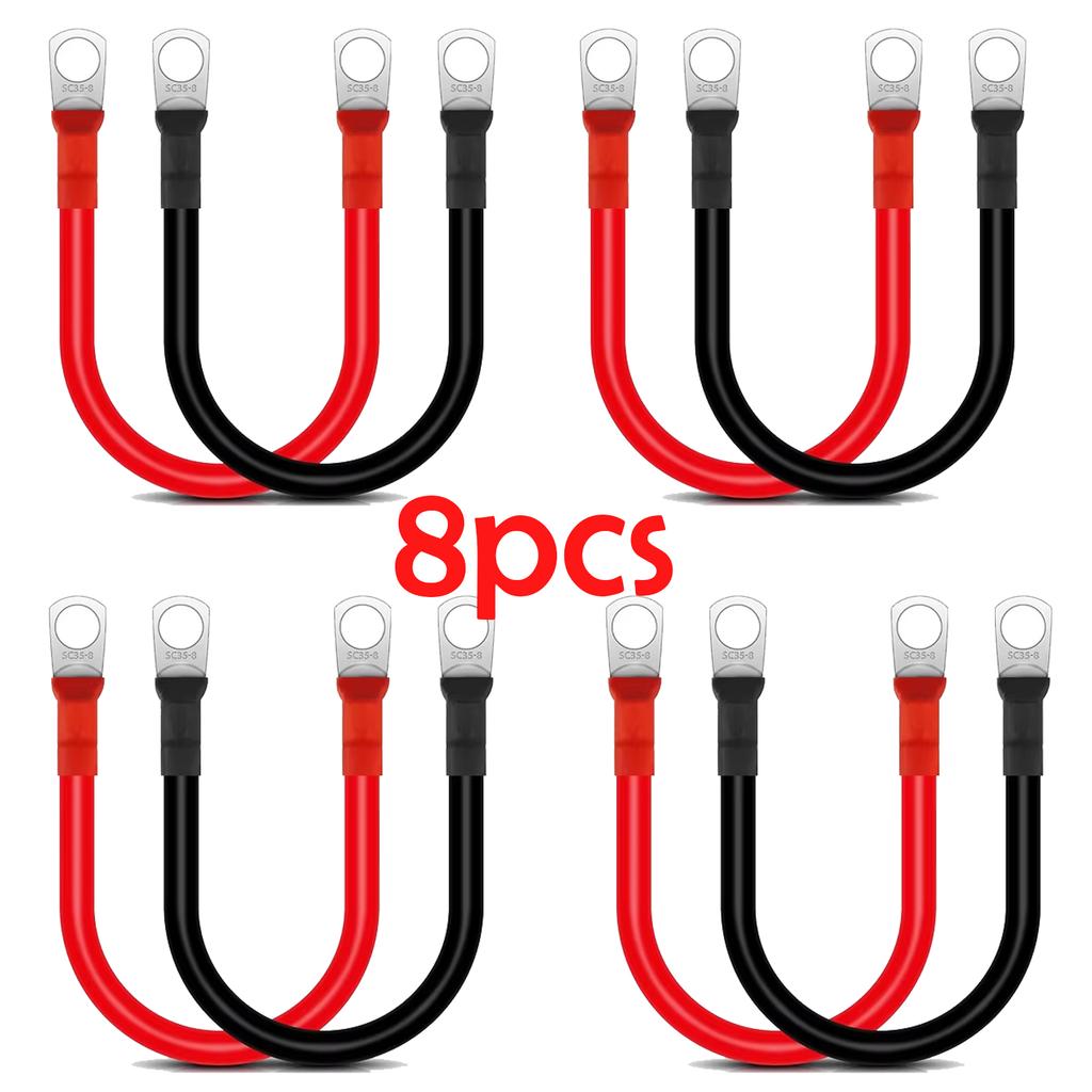 SC35-10 Battery Inverter Cable Set with Terminals 12V 2AWG Car Battery Connection Line Cable Stranded Copper Cord Red Black Wire