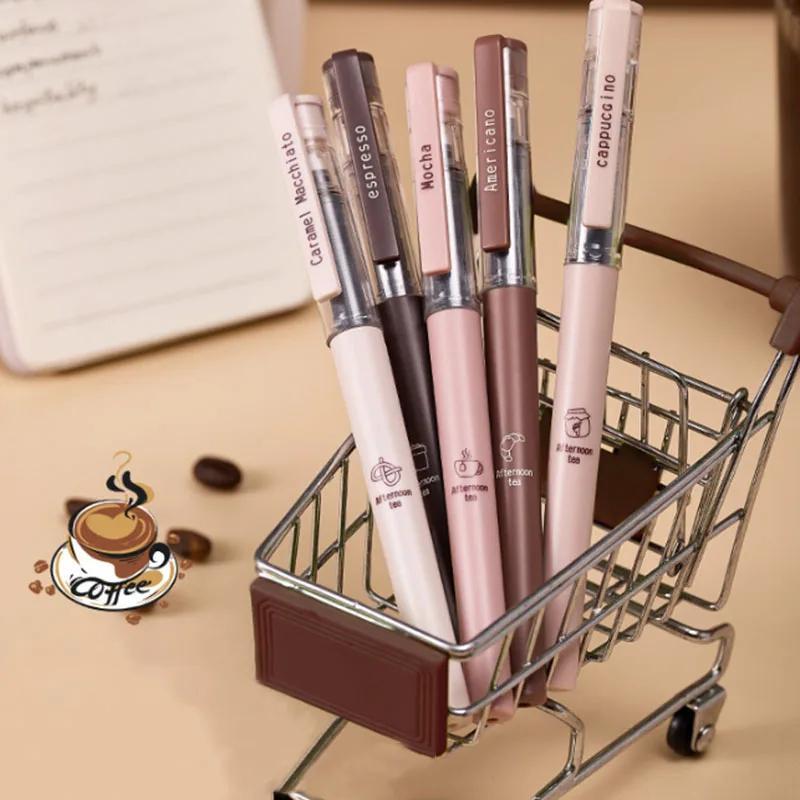 6 Teile/satz Kaffee Serie 0,5mm Gel Stift Hohe Kapazität Gel Tinte Stift Für Studenten Schnell Trocknend Schreiben Stift Schule Büro liefert Neue