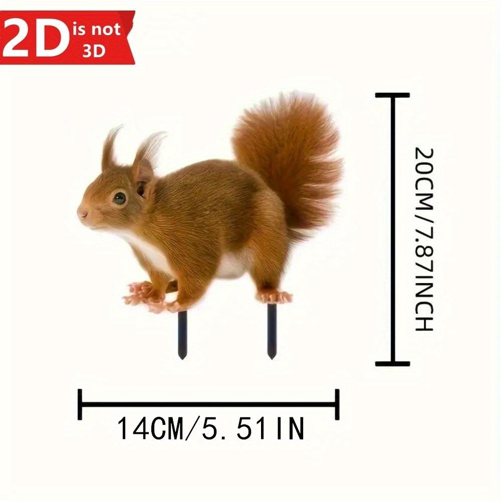 2D Cute Squirrel Garden Plug. Durable Outdoor Decor for Lawn, Yard & Flowerpots.