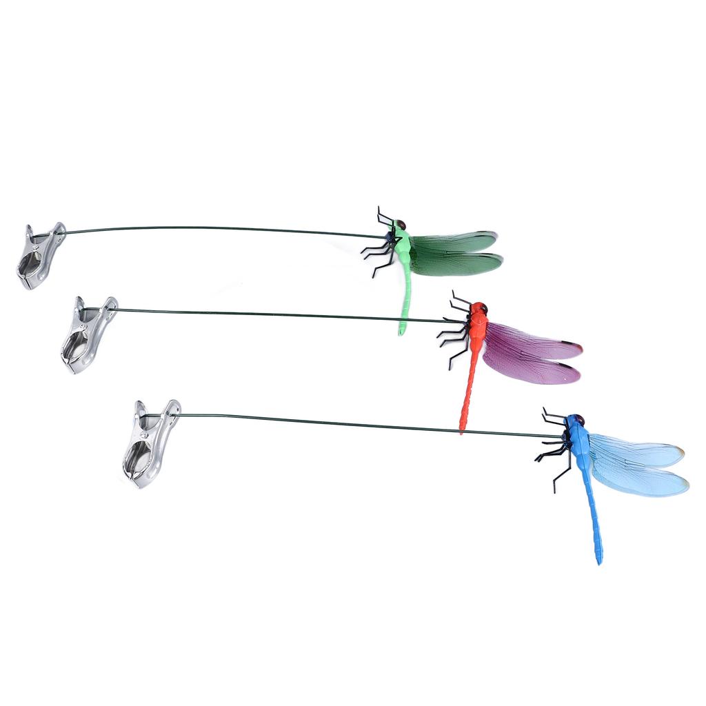 Dragonfly Clip Fake Dragonfly Pole Clips Natural Organic Concept 3D Dragonfly Garden Decor for Family Garden Potted