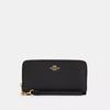 Long Zip Around Wallet Gold Black