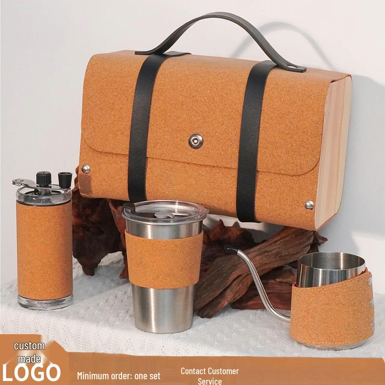 Portable Festival Gift Pour-Over Coffee Set with Cork Case