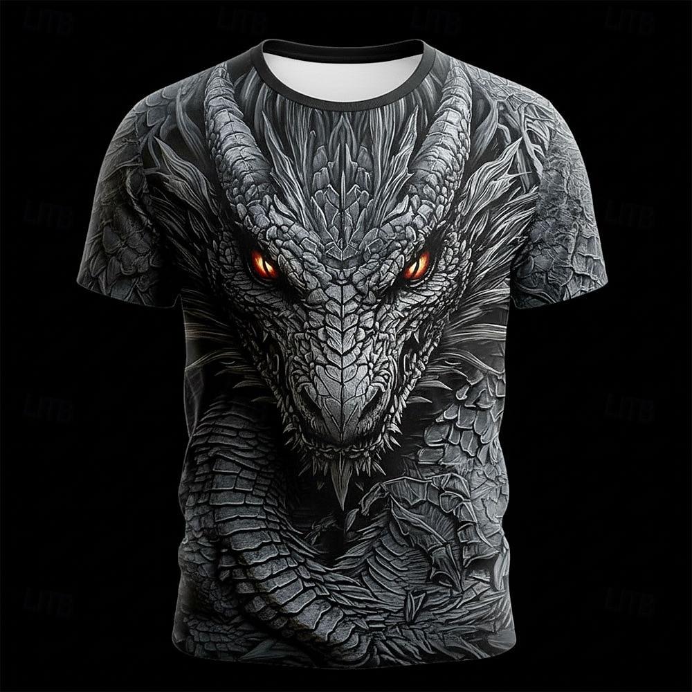 Men's Animal Optical Illusion 3D T Shirt Short Sleeve T Shirt 3D Print Crew Neck Shirt Exaggerated Designer Horror Party
