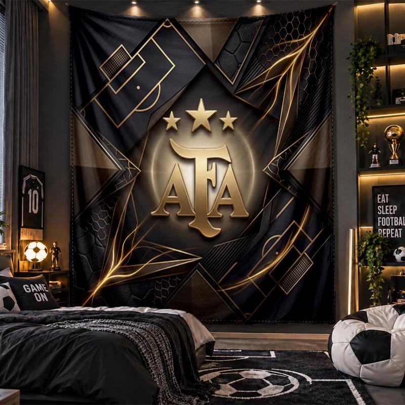 Wall Hanging Tapestry Argentina Football Print Cloth for Living Room Bedroom Home Decor