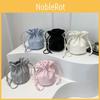 Elegant Woman's Pu Leather Bucket Bag Versatile Urban Chic Shoulder Crossbody
