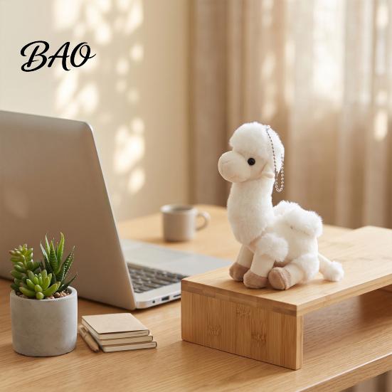 Camel Keychain Pendant Plush Bag Charm, Stuffed with Bead Animal Chain, Plushie Backpack Handbags Purse Hanging Decoration Portable