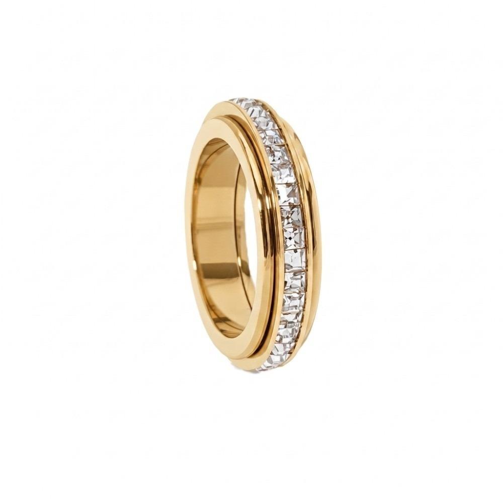 Eleganter Vollbohr-Ring Minimalistischer Fingerring Mode Drehbarer Ring Party