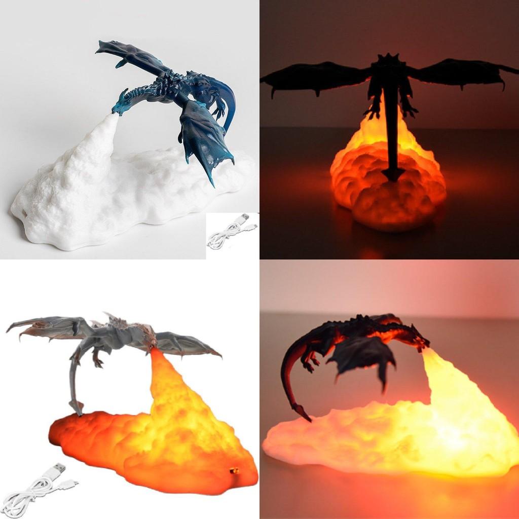 Stunning 3d Printed Fire Dragon Lamp Led Night Light For Cozy Bedroom Atmosphere