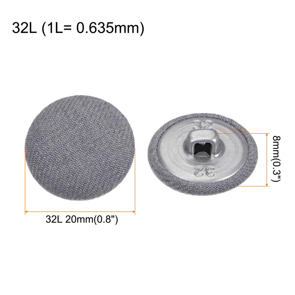 10pcs 20mm Fabric Cloth Covered Button Metal Shank Round Sewing Buttons for Diy Sewing Suits Dress Shirt Coat Clothing Decor