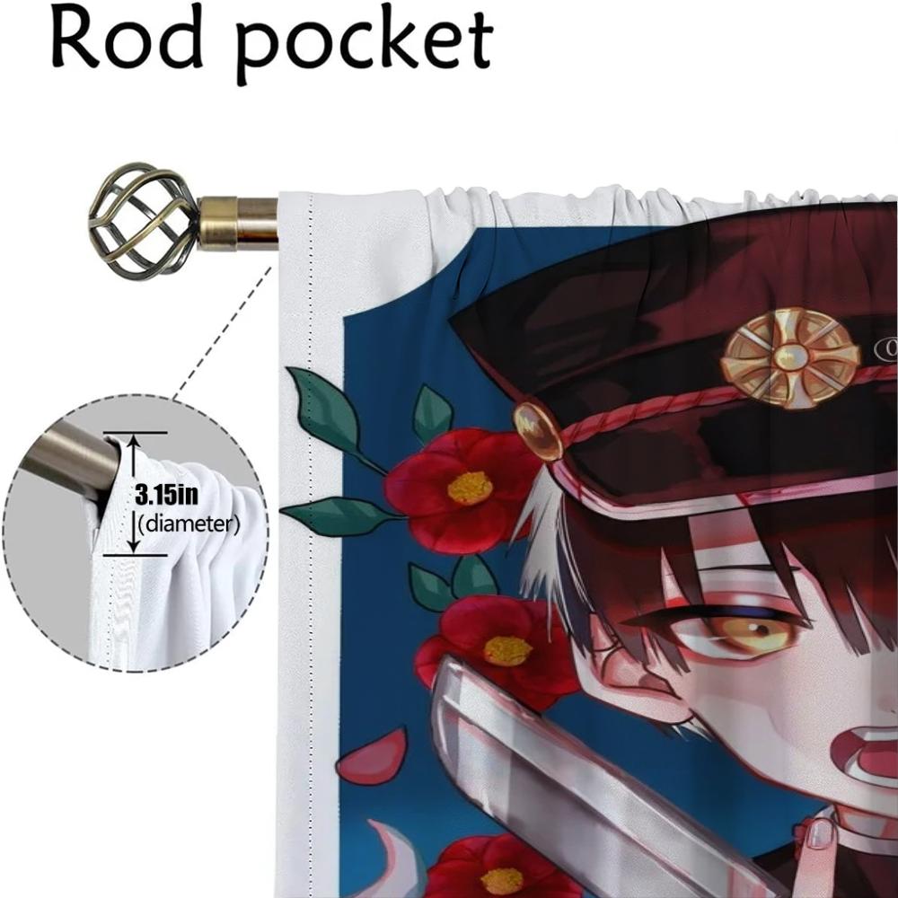 Modern Living Room Curtains for Camera Hanako Kun Shades Tulle for Bedroom Blackout Curtain Home Interior Curtains 2 Pieces