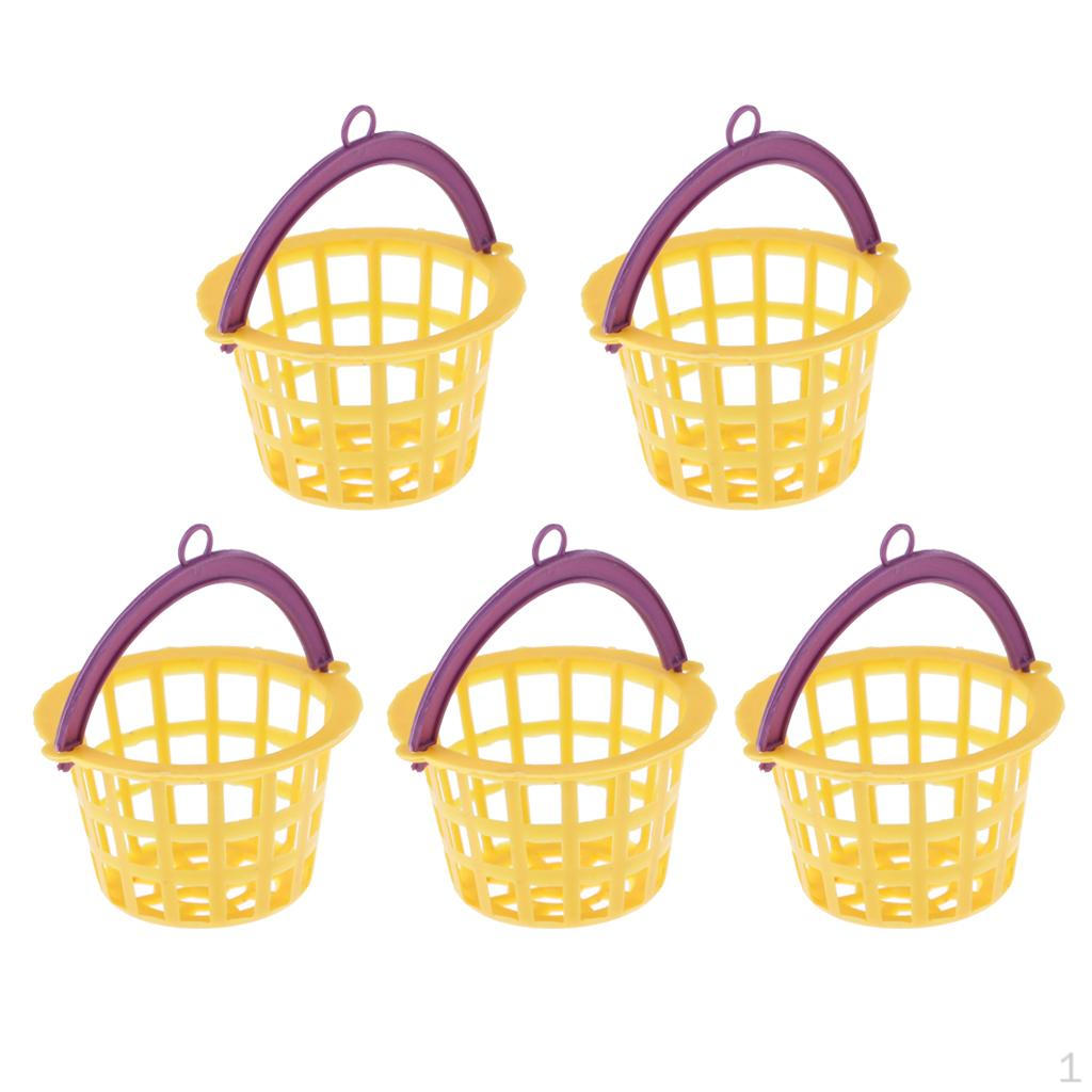 

5 шт. 1/12 кукольный домик миниатюрная желтая сетчатая корзина кухонные предметы аксессуары детский игровой набор