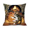 Creative Cute Cat Design Double-Sided Printed Pillow Cover Short Plush Suitable Living Rooms Bedrooms Sofas Throw Cushion Cover