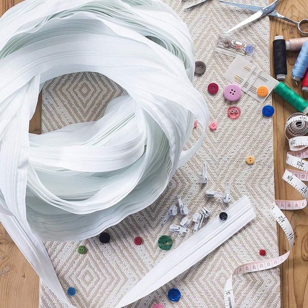 Contrast Color Bag Zipper Set 5m Zipper 5 Zipper Puller Slider Closure Zip Sewing Accessories