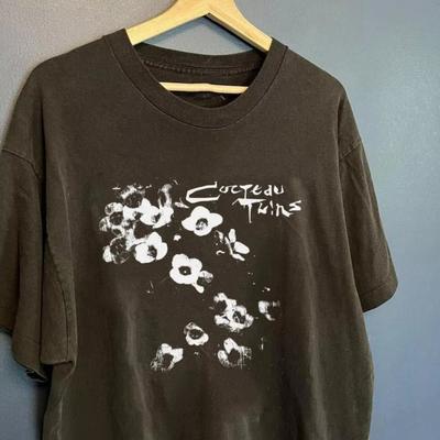 Koszulka Vintage Cocteau Twins Estetyczna Kwiatowa Unisex Bawełniana Koszulka Koncertowa Krótki Rękaw Męska Damska Letnia Bawełniana Koszulka z Okrągłym Dekoltem