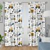 Cartoon engineering vehicle printed curtains   Christmas decorations   bedroom and living room   home decoration   room decoration