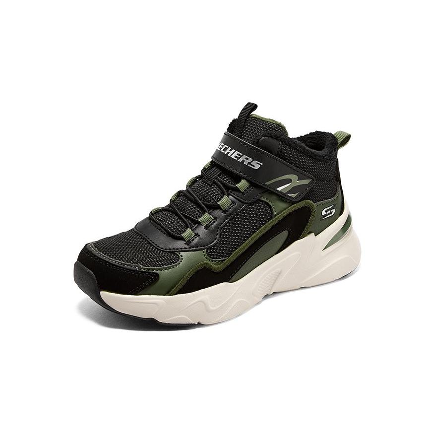 Skechers Bamina Comfortable Versatile Anti-Kick Low-Top Kids Casual Shoes Kids sneaker Black Green White 405222L-BKGR