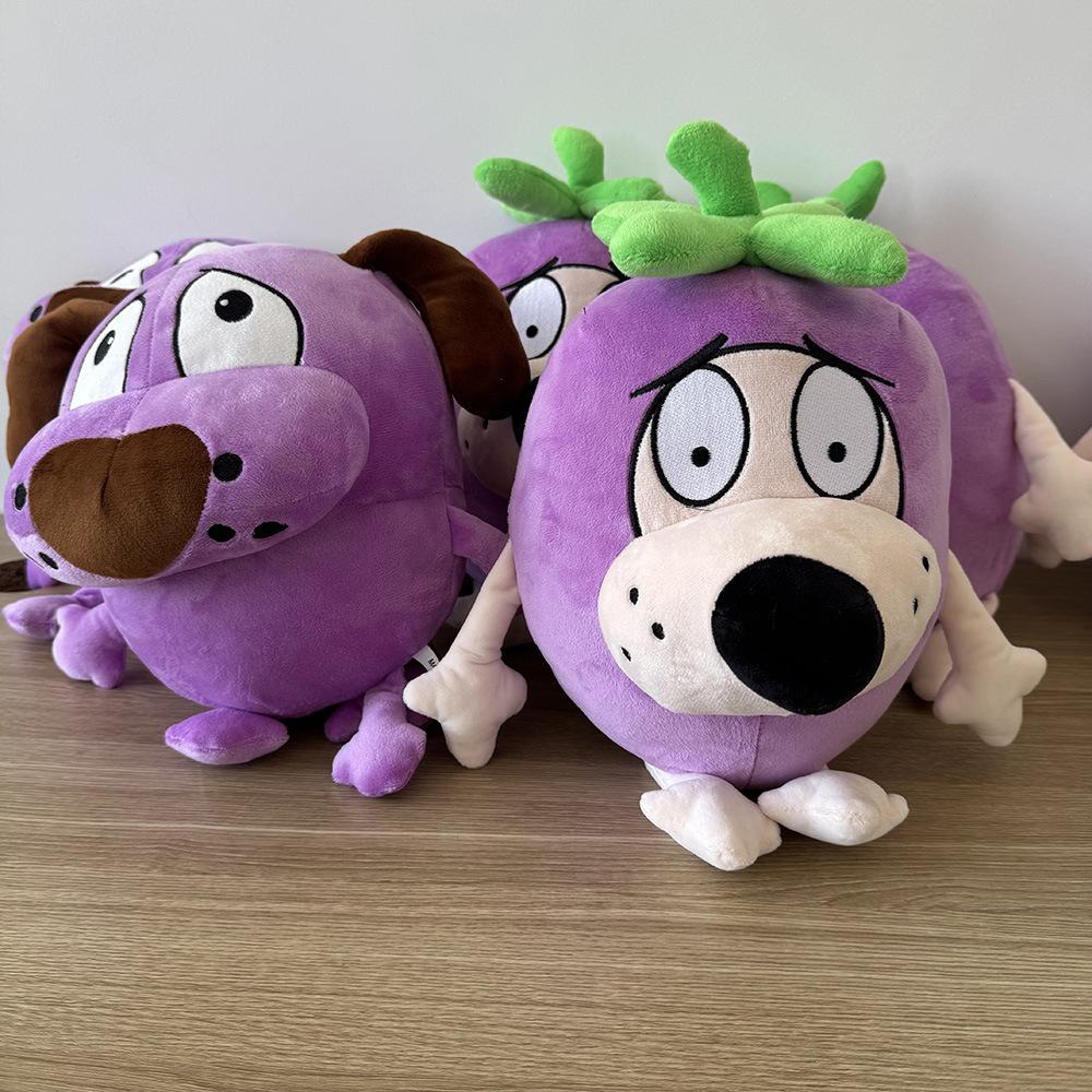 Courage Eggplant Plush Toy Soft Stuffed Purple Cowardly Dog Doll Comforting Gift For Anime Fans Collectors Home Decor