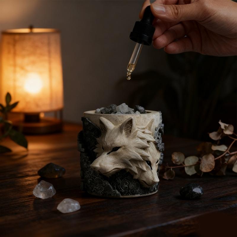 Silicone Wolf Head Embossed Mold Suitable for Resin Planter Candle Holder Crafting Jewelry Making Decorative Container